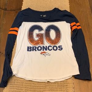 Denver Broncos Sequined Shirt Size 12